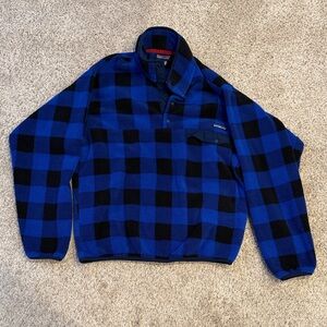 Patagonia Synchilla Fleece in Blue and Black plaid